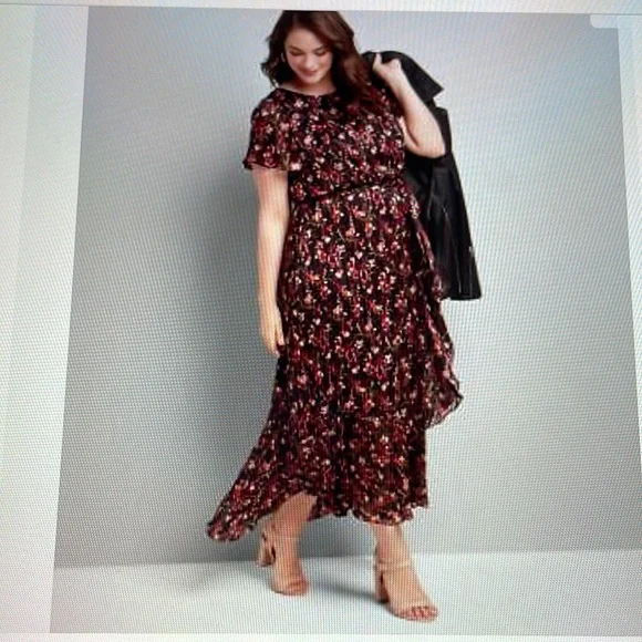 drop waist floral maxi dress Floral Print Mesh Maxi Dress with Ruched Drop Waist and Open Back